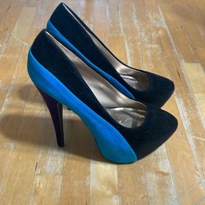 Qupid velvet stiletto platform high heels
